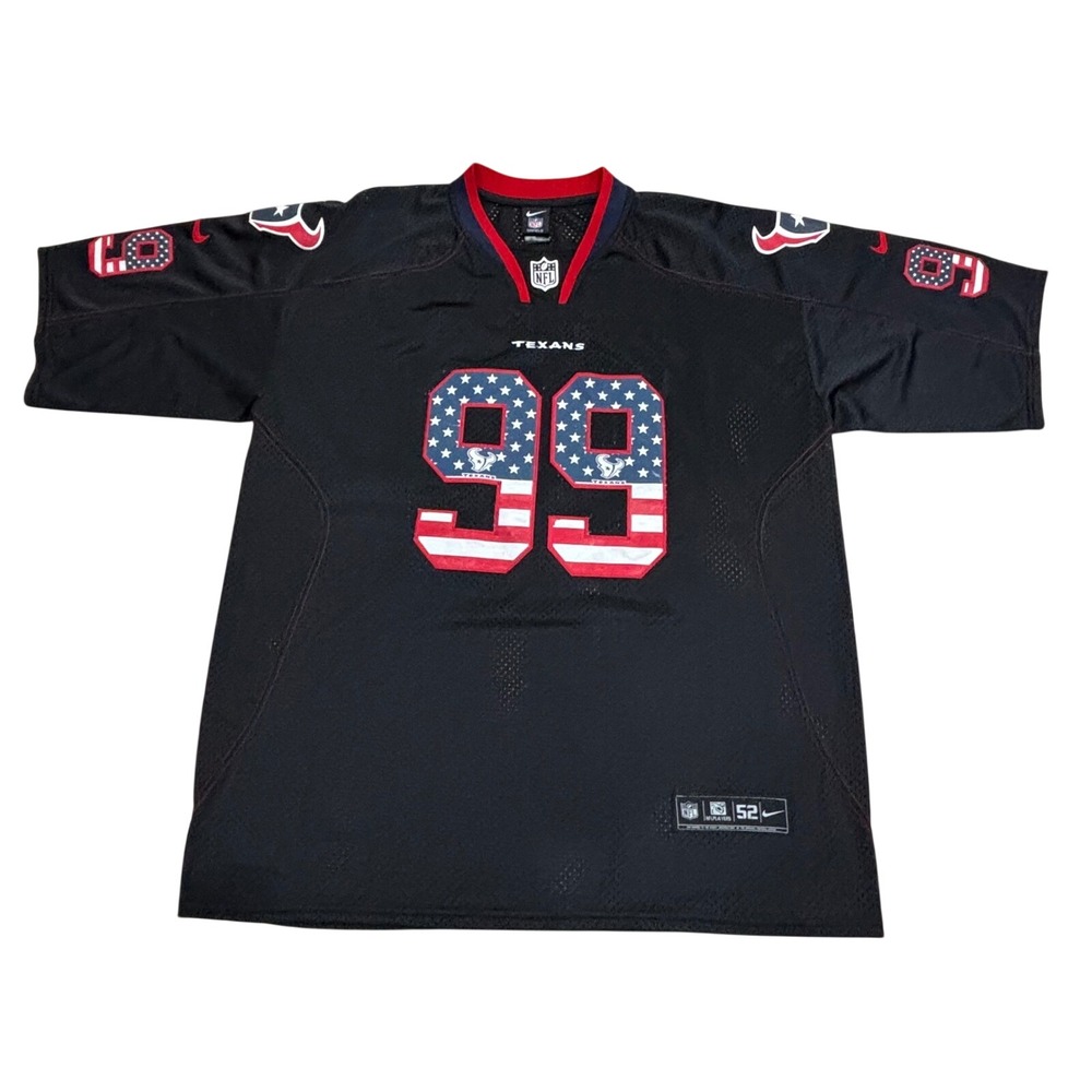 Nike Houston Texans JJ Watt 99 Jersey Mens 52 Black Stars Stripes American Flag